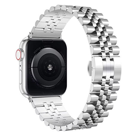 Forzacase Apple Watch 10 46mm ile uyumlu Rolex Tasarım Metal Kordon Kayış - FC878
