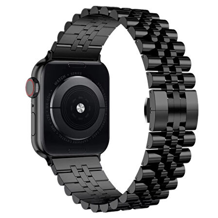 Forzacase Apple Watch 9 45mm ile uyumlu Rolex Tasarım Metal Kordon Kayış - FC878