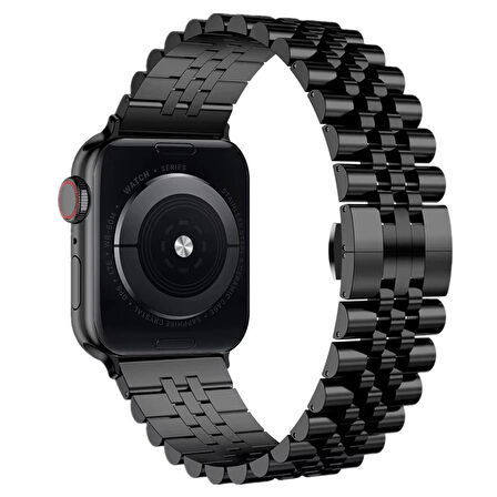 Forzacase Apple Watch SE 3 44mm ile Uyumlu Rolex Tasarım Metal Kordon Kayış - FC878
