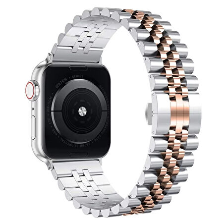Forzacase Apple Watch Ultra 3 49mm ile Uyumlu Rolex Tasarım Metal Kordon Kayış - FC878