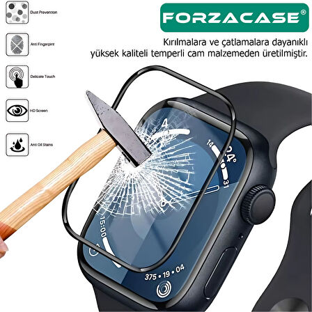 Forzacase Apple Watch Ultra 49mm ile uyumlu Tam Kaplayan Temperli Cam Ekran Koruyucu - FC887