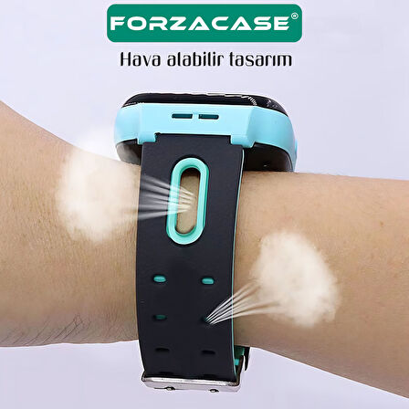 Forzacase 15mm Akıllı Çocuk Saatleri ile uyumlu Çift Renk Şık Silikon Kordon Kayış - FC888