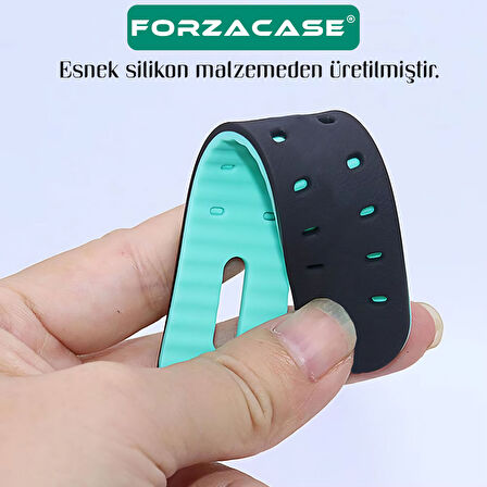 Forzacase 15mm Akıllı Çocuk Saatleri ile uyumlu Çift Renk Şık Silikon Kordon Kayış - FC888