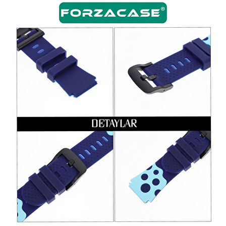 Forzacase Reeder Kiddo 2 Akıllı Çocuk Saat ile uyumlu Çift Renk Şık Silikon Kordon Kayış - FC891