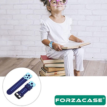 Forzacase Reeder Kiddo 2 Akıllı Çocuk Saat ile uyumlu Çift Renk Şık Silikon Kordon Kayış - FC891