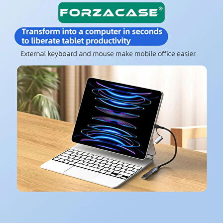Forzacase 2in1 Multi Giriş Type-C ve Lightning Girişli USB 3.0 OTG Adaptörü - FC899
