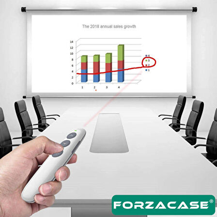 Forzacase 2.4 GHz Kablosuz Sunum Kumandası Sunum Slayt Kumandası 100 Metre Çekim Mesafeli - FC904