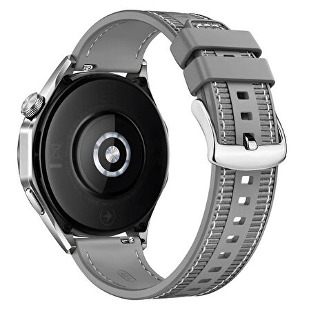 Forzacase Garmin Venu 3 45mm ile uyumlu Dikişli Kumaş Görünüm Silikon Kordon Kayış - FC910