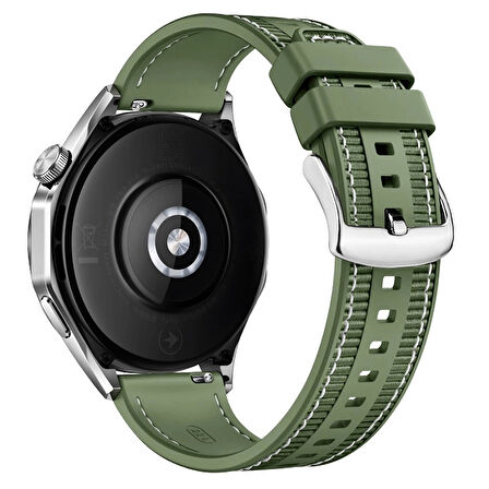Forzacase Garmin Venu 4 45mm ile uyumlu Dikişli Kumaş Görünüm Silikon Kordon Kayış - FC910