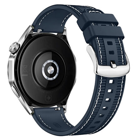 Forzacase Huawei Watch GT5 Pro 46mm ile uyumlu Dikişli Kumaş Görünüm Silikon Kordon Kayış - FC910