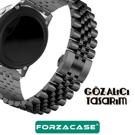 Forzacase Huawei Watch GT2 42 mm ile uyumlu Rolex Tasarım Metal Kordon Kayış - FC926