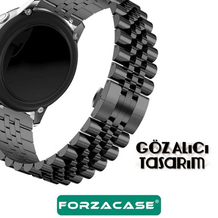 Forzacase Samsung Gear S4 42mm ile uyumlu Rolex Tasarım Metal Kordon Kayış - FC926