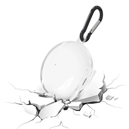 Forzacase Huawei Freebuds 7i ile uyumlu Şeffaf Anahtar Askılıklı Bluetooth Kulaklık Kılıfı - FC927