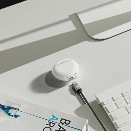 Forzacase Huawei Freebuds 7i ile uyumlu Şeffaf Anahtar Askılıklı Bluetooth Kulaklık Kılıfı - FC927