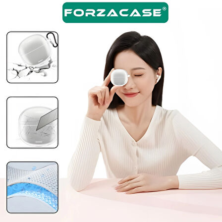 Forzacase Xiaomi Redmi Buds 6 Lite uyumlu Şeffaf Anahtar Askılıklı Bluetooth Kulaklık Kılıfı - FC927