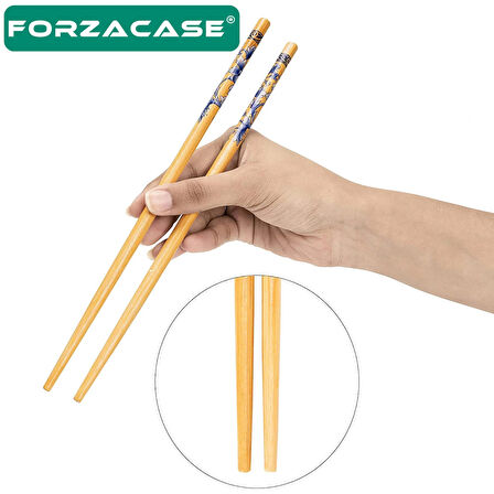 Forzacase Çok Kullanımlık Bambu Çin Çubuğu Chopsticks 24 cm 4 Adet - FC928