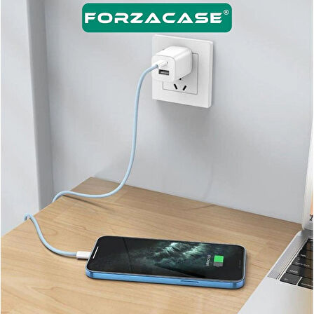 Forzacase 3A Type-C to Lightning Renkli Örgülü Hızlı Şarj ve Veri Aktarım Kablosu 1 metre - FC929S