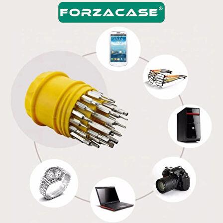 Forzacase 31 Parça Çok Amaçlı Tamir Bakım için Mıknatıslı Tornavida Bits Uç Seti - FC932