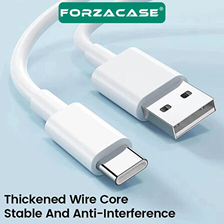 Forzacase 3A Type-C USB Şarj ve Data Kablosu 2 metre Beyaz - FC965