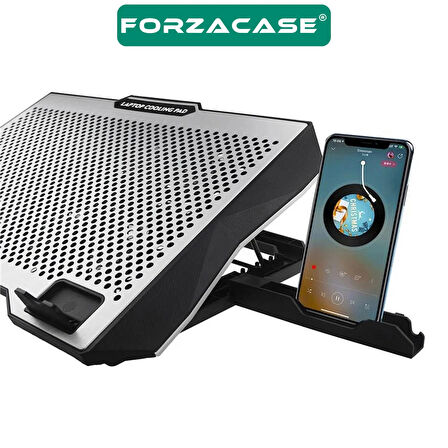 Forzacase RGB Işıklı 8 Fanlı Yükseklikli Ayarlı Notebook Laptop Soğutucu Fan + Telefon Tutucu FC979