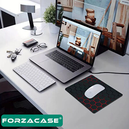 Forzacase Kaydırmaz Silikon Tabanlı Mat Mouse Pad 30 x 25 cm Altıgen Baskılı - FC986