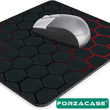 Forzacase Kaydırmaz Silikon Tabanlı Mat Mouse Pad 30 x 25 cm Altıgen Baskılı - FC986