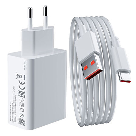 Forzacase iPhone 15 - 16 Serisi ile uyumlu Hızlı Şarj Destekli 67W Type-C USB Şarj Cihazı Seti FC996