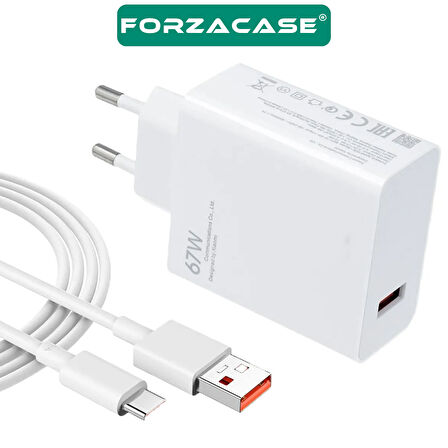 Forzacase iPhone 15 - 16 Serisi ile uyumlu Hızlı Şarj Destekli 67W Type-C USB Şarj Cihazı Seti FC996