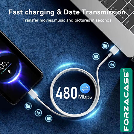 Forzacase iPhone 15 - 16 Serisi ile uyumlu Hızlı Şarj Destekli 67W Type-C USB Şarj Cihazı Seti FC996
