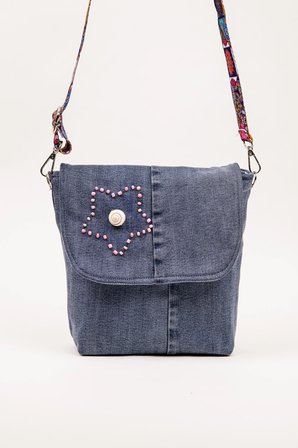 Omuz Askılı Denim Çanta Astarlı Ayarlanabilir Askılı 26x23 cm