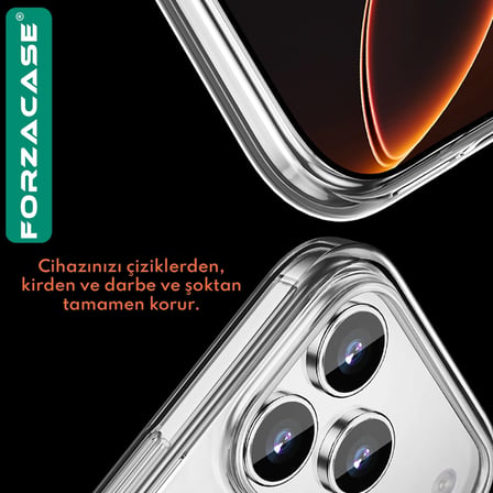 Forzacase Xiaomi 17 Pro ile uyumlu ClearMag Serisi Magsafe Özellikli Kristal Şeffaf Sert PC Kılıf