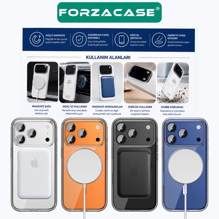 Forzacase Xiaomi 17 Ultra ile uyumlu ClearMag Serisi Magsafe Özellikli Kristal Şeffaf Sert PC Kılıf