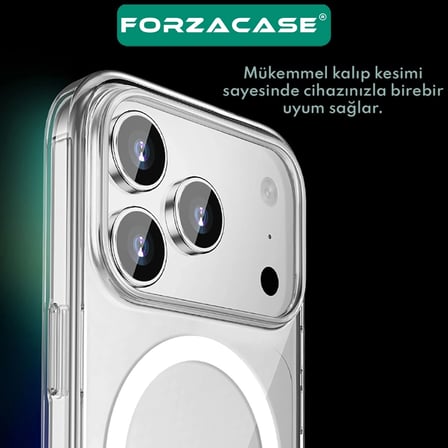Forzacase Magic 8 Pro ile uyumlu ClearMag Serisi Magsafe Özellikli Kristal Şeffaf Sert Kılıf