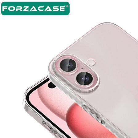 Forzacase iPhone 16 ile uyumlu Clean Serisi İnce Tasarım Sert Plastik Şeffaf Kılıf