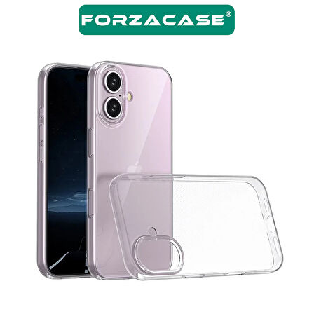 Forzacase iPhone 16 ile uyumlu Clean Serisi İnce Tasarım Sert Plastik Şeffaf Kılıf