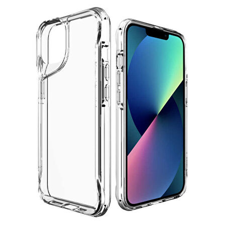 Forzacase iPhone 14 Plus ile uyumlu Gladia Serisi Kamera Köşe Korumalı Sert Plastik Şeffaf Kılıf