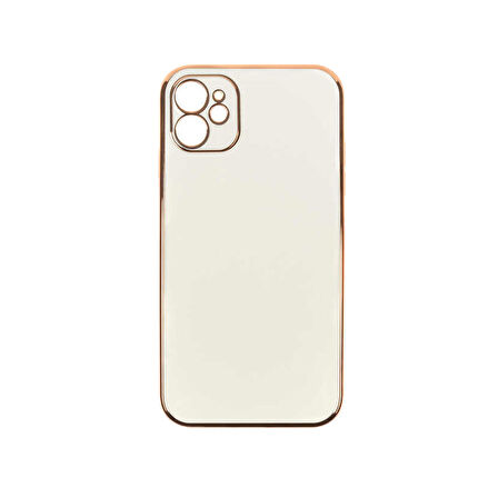Forzacase iPhone 11 uyumlu Luxury Serisi Altın Çerçeveli Silikon Kılıf