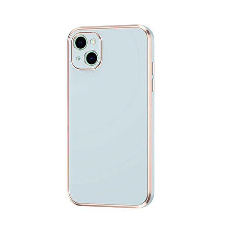 Forzacase iPhone 13 uyumlu Luxury Serisi Altın Çerçeveli Silikon Kılıf
