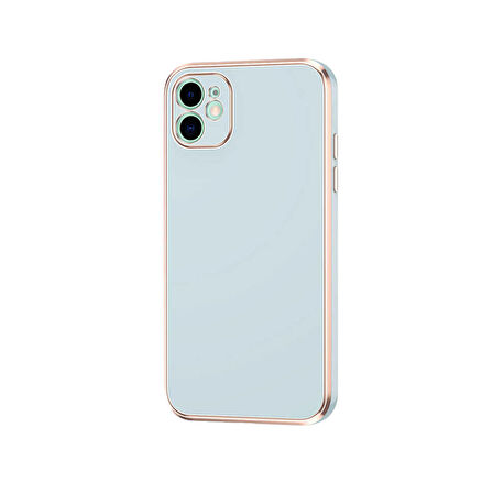 Forzacase iPhone 11 uyumlu Luxury Serisi Altın Çerçeveli Silikon Kılıf