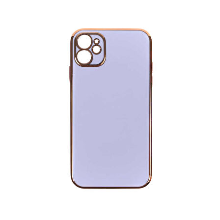 Forzacase iPhone 11 uyumlu Luxury Serisi Altın Çerçeveli Silikon Kılıf