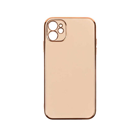 Forzacase iPhone 11 uyumlu Luxury Serisi Altın Çerçeveli Silikon Kılıf