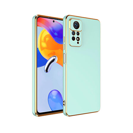 Forzacase Xiaomi Redmi Note 12 Pro 4G uyumlu Luxury Serisi Altın Çerçeveli Silikon Kılıf