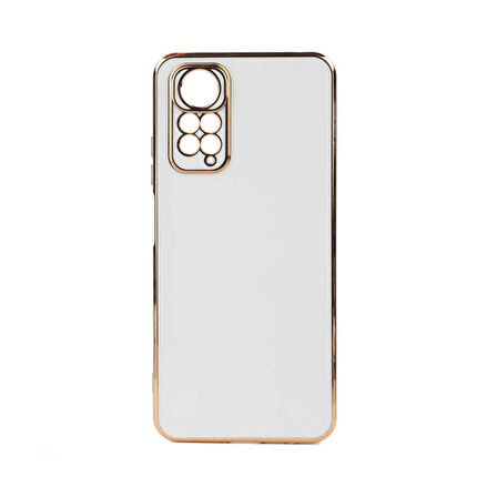 Forzacase Xiaomi Redmi Note 12 4G uyumlu Luxury Serisi Altın Çerçeveli Silikon Kılıf