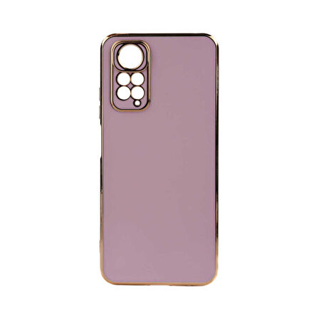 Forzacase Xiaomi Redmi Note 12 4G uyumlu Luxury Serisi Altın Çerçeveli Silikon Kılıf