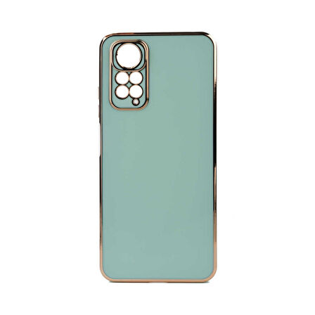 Forzacase Xiaomi Redmi Note 12 4G uyumlu Luxury Serisi Altın Çerçeveli Silikon Kılıf
