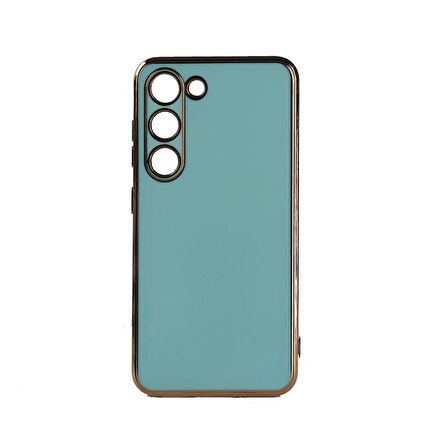 Forzacase Samsung Galaxy S23 uyumlu Luxury Serisi Altın Çerçeveli Silikon Kılıf