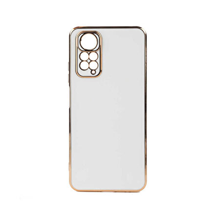 Forzacase Xiaomi Redmi Note 11 Global uyumlu Luxury Serisi Altın Çerçeveli Silikon Kılıf