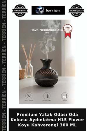 Premium Yatak Odası Oda Kokusu Aydınlatma H15 Flower Koyu Kahverengi 300 ML