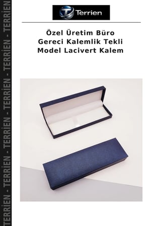 Özel Üretim Büro Gereci Kalemlik Tekli Model Lacivert Kalem