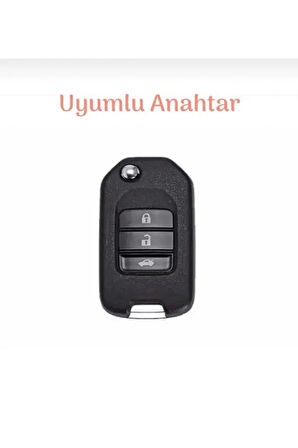 Honda Civic Fc5 Crv Hrv Sustalı Silikon Anahtar Koruma Kılıfı (KABI) Siyah Renk
